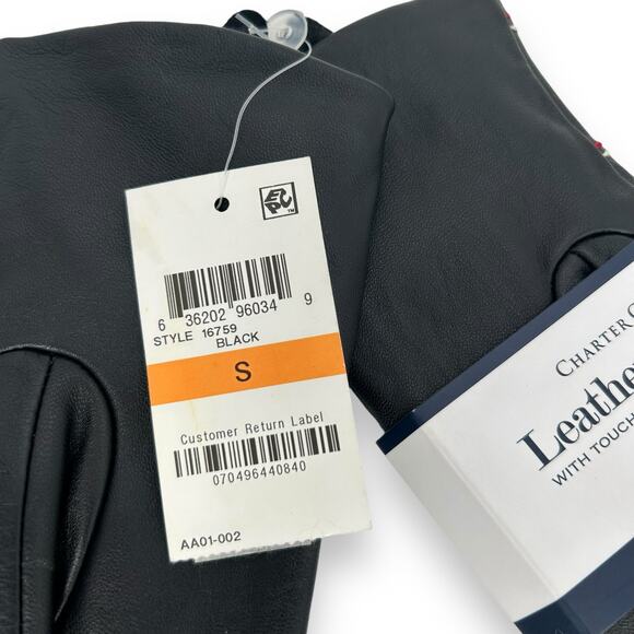 NEW Charter Club Leather Gloves Size Small Red Plaid Check Touchscreen NWT - Picture 7 of 7